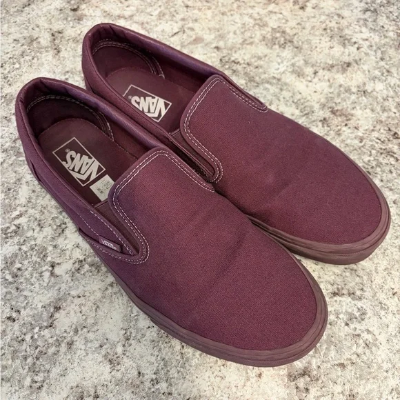 Vans Plum Wine Slip On Shoes - Picture 2 of 6
